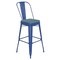Emma and Oliver Kam Metal Indoor-Outdoor Stool with Removable Back and All-Weather Polystyrene Seat